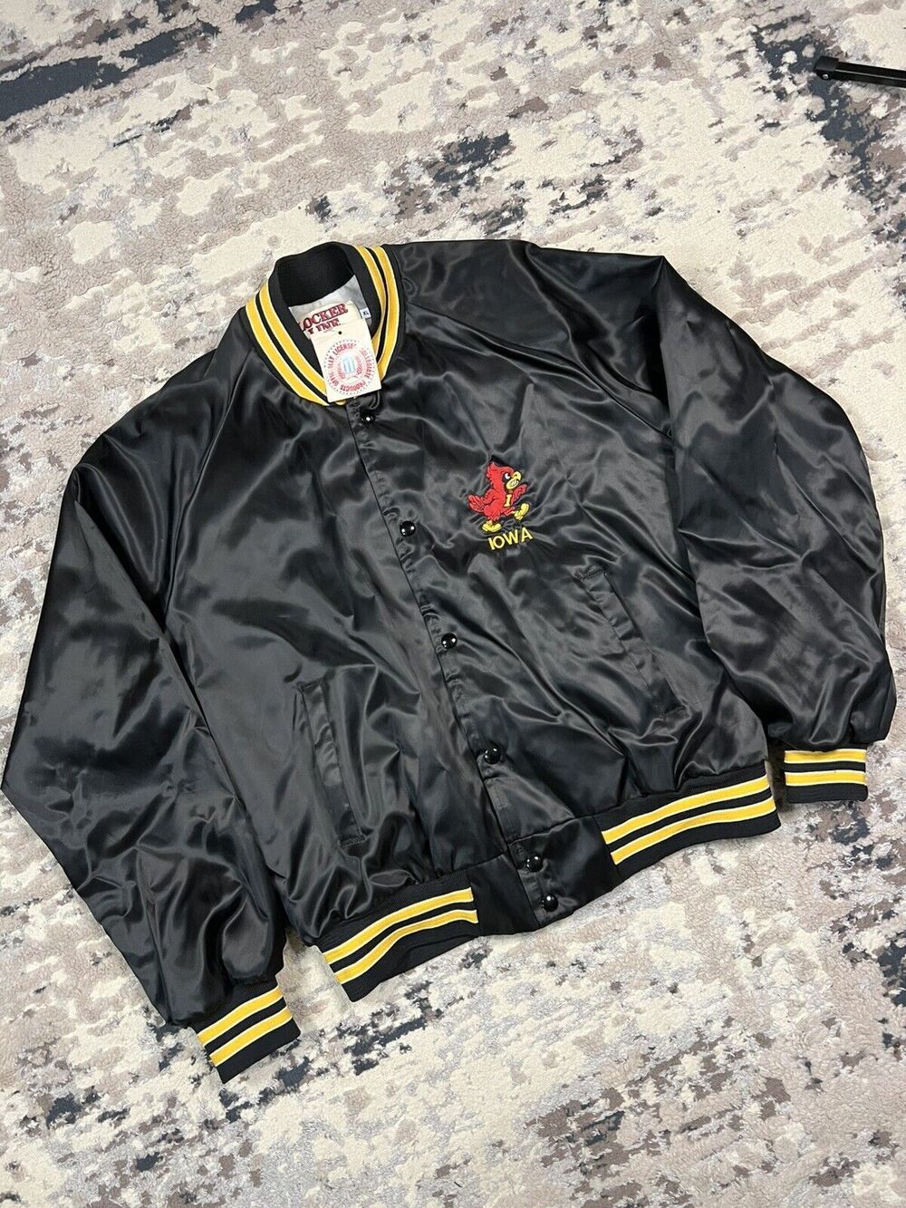 Vintage 70-80s ISU Iowa State Cyclones Locker Line Satin Jacket Size XL NWT Rare